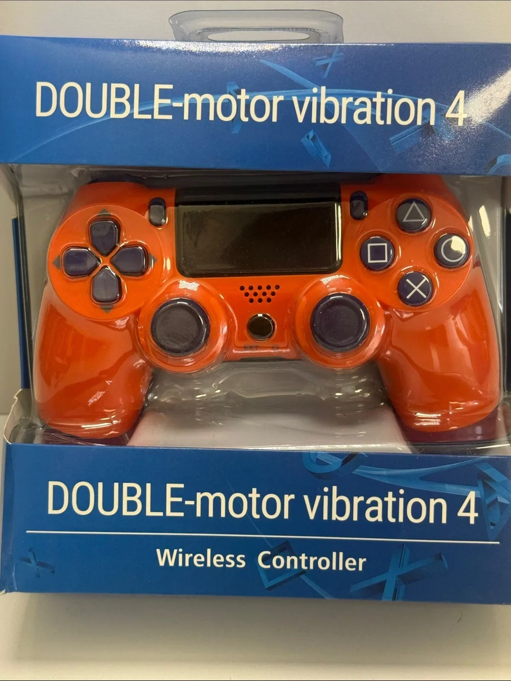 Orange Wireless Gaming Controller with Dual Motor Vibration